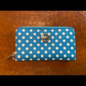 Michael Kors Jet Set Travel Dot Wallet Turquoise